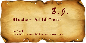 Blocher Juliánusz névjegykártya